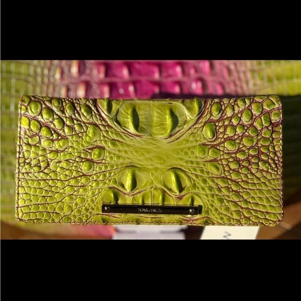 Brahmin Bekka Limeade Melbourne Shoulder Bag Adelle Wallet Set NWT